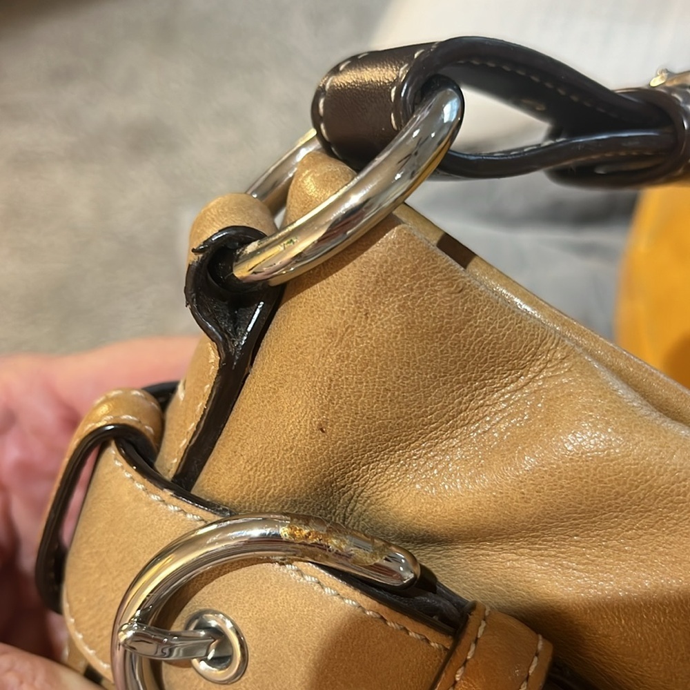 Coach Vintage SoHo Slim Buckle Bag Tan & Chocolate Brown Silver Detail - Picture 11 of 11